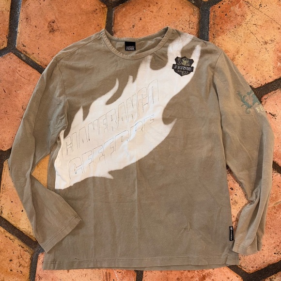 gianfranco ferre Men’s Long Sleeve Graphic Shirt Size XXL - Picture 1 of 4